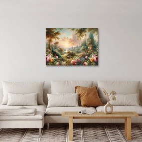 Kép - Pávák a kertben (70x50 cm)