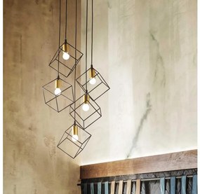 Ideal Lux - Csillár zsinóron ICE 5xE27/60W/230V átm. 50 cm fekete