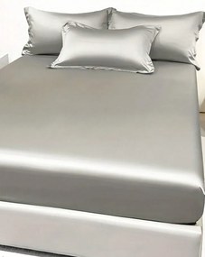 Lepedő Szürke Szatén Sima 153*203-AS