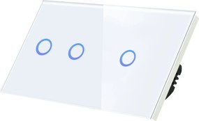 Érintőkapcsoló Fény Dupla Fehér Üveg N 2G1G Két Doboz