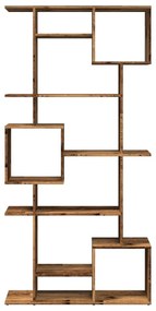 füstös tölgy színű szerelt fa könyvszekrény 92 x 29 x 188 cm