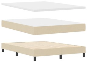 vidaXL Ágykeret Matrac és LED Világítással Krém Színben 140x200 cm Szövet