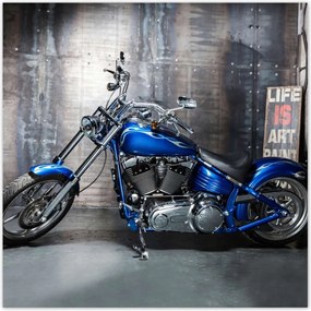 Poszterek 30x30 Kék chopper Motor