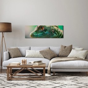 Részletes kép a gyíkról (órával) (90x30 cm)
