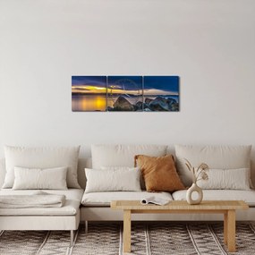 Kép - Felhők a víz felett (órával) (90x30 cm)