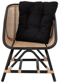 Fekete-bézs fotel szövött résszel Loue - Bloomingville