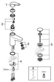 GROHE 24318001 - SWIFT mosdócsaptelep, 162 mm, fényes króm