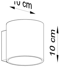 Roda fekete falilámpa - Sollux