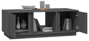 Szürke tömör fenyőfa dohányzóasztal 110x50x40 cm