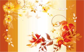 Fotótapéta Virágos tánc absztrakt pillangók vinil 254x184 +ragasztó