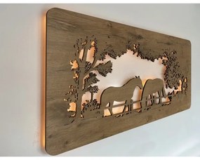 Li-Go 5012/B/4 - LED fali dekoráció LED/10W/5V 30000 mAh 120x60 cm tölgy