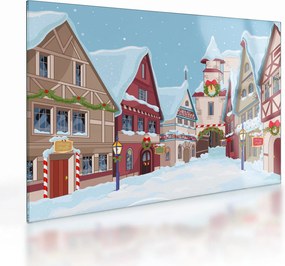 Kép - téli sikátor (üvegen) (70x50 cm)
