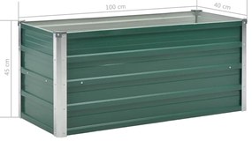 zöld horganyzott acél kerti magaságyás 100 x 40 x 45 cm