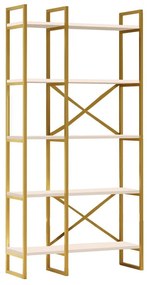 Fehér-aranyszínű polcos állvány 87,5x175 cm Monica – Kalune Design
