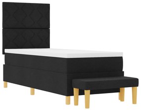 Box Spring Ágy Matraccal &amp; Pad Fekete 80x200 cm Szövet