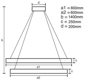 LED állítható fényerőjű kristály csillár kábellel LED/190W/230V + DO