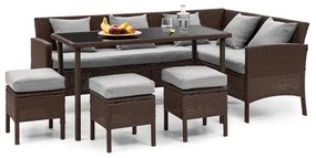 Titania Dining Lounge Set, kerti ülőgarnitúra készlet, barna/világosszürke