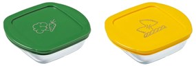 Pyrex 2 db négyzet alakú üvegedény szett, 0,3 l