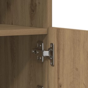LED világítással ellátott oldalszekrény, Kézműves tölgy 60,5x37x100 cm