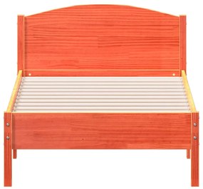 viaszbarna tömör fenyőfa ágy matrac nélkül 90 x 190 cm