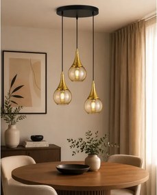 Csillár zsinóron LACRIMA HONEY 3xE27/60W/230V á. 30 cm