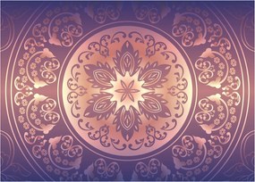 Kép - Mandala lila színátmeneten (üvegen) (70x50 cm)