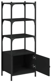 3 szintes fekete szerelt fa könyvespolc 41 x 30 x 109,5 cm