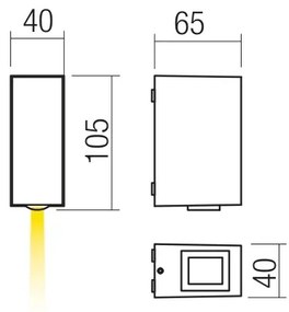 Redo 90416 - LED Kültéri fali lámpa ACE LED/3,36W/230V 4000K IP54 szürke