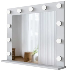 Fali tükör polccal RANI 90x71,8 cm fehér