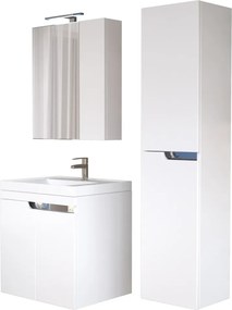 Piramida EURIDIKA 60 LH fali fürdőszobabútor - műmárvány mosdóval - 2 ajtós - 60 x 64 x 38 cm