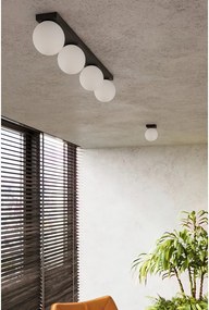 Fekete mennyezeti lámpa üveg búrával ø 12 cm Umerta – Sollux