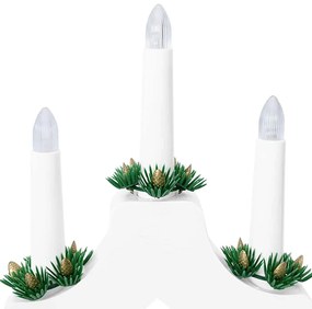 Karácsonyi gyertya híd 7 LED-del 3 pcs Fehér 39.5 x 5 x 29 cm