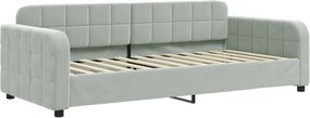 vidaXL világosszürke bársony kanapéágy 90 x 200 cm
