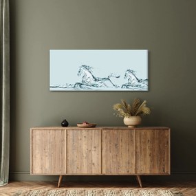 Kép - Vízcseppekből álló lovak (120x50 cm)