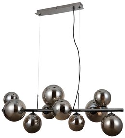 ITALUX PND-406007-10ABCR CANELLO Többágú Függesztett Lámpa Króm, Fekete, Füstös G9 IP20