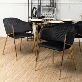 Étkezőgarnitúra 4 db. Fekete Innes székkel. Asztal: TINGA 100 cm