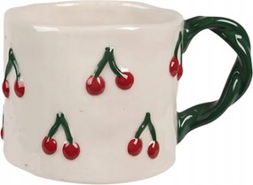 Kerámia bögre cseresznye és zöld fül 200 ml