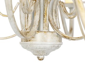 Csillár fehér, hullámos krémszínű lámpabúrával, 5-lámpás - Giuseppe