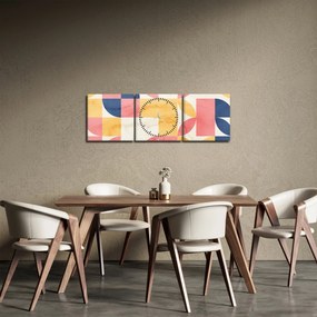 Kép - Absztrakció retro mintákkal (órával) (90x30 cm)