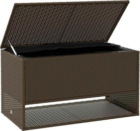 Barna Polyrattan Kültéri Párna Doboz 100X55X55,5 Cm