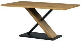 Masă X Legs în culoarea stejar. Dimensiuni: 160x90x76 cm.