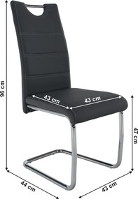 Étkezőszék, sötétszürke/világos varrat, ABIRA NEW