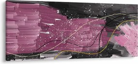 Kép - Rózsaszín-fekete absztrakció (120x50 cm)