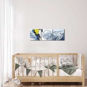Kép - Síelő (órával) (90x30 cm)