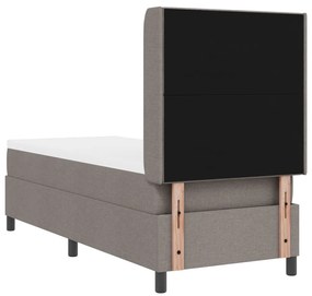 Boxspring Ágy Matraccal és LED Fényekkel, Szürkésbarna, 80x200 cm Szövet