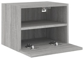 szürke sonoma színű szerelt fa fali TV-szekrény 40 x 30 x 30 cm