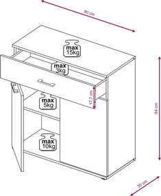Előszoba bútor szett Wotan tölgy / fehér színkombinációban – SANTO