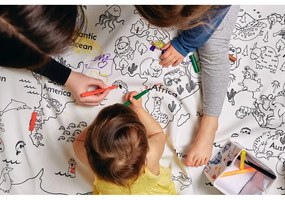 Colouring World színezhető szőnyeg és filctoll szett, ø 130 cm - Butter Kings