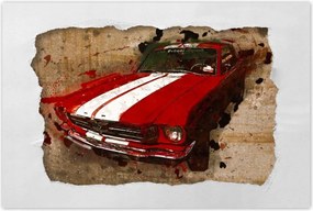 Poszter 60x40 Piros Ford Mustang Usa