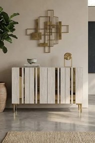Mia 120 - White, Travertine, Gold